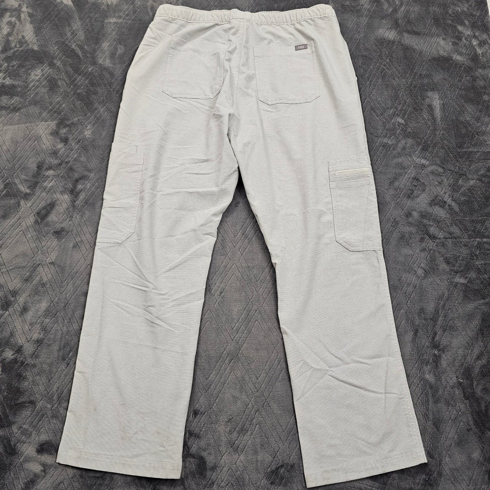 Figs Scrub Set Mens L Leon Top XL Cairo Cargo Pants Light Gray Stripe Technical - Picture 5 of 14